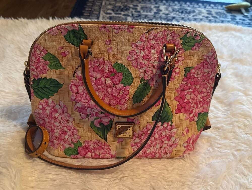Dooney &‎ Bourke Hydrangea Basketweave Domed Zip Satchel
